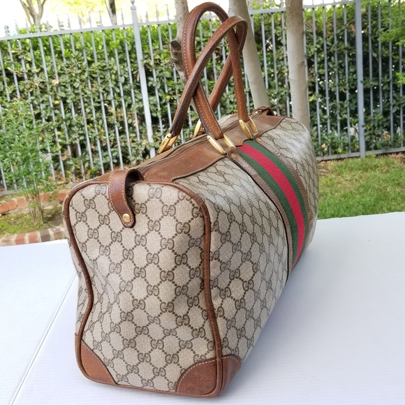Vintage Gucci large Boston Carryall satchel weekender mini travel bag - Picture 8 of 16